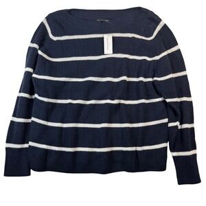 Banana Republic Womens‎ Medium Striped Boat Neck Pullover Knit Sweater New